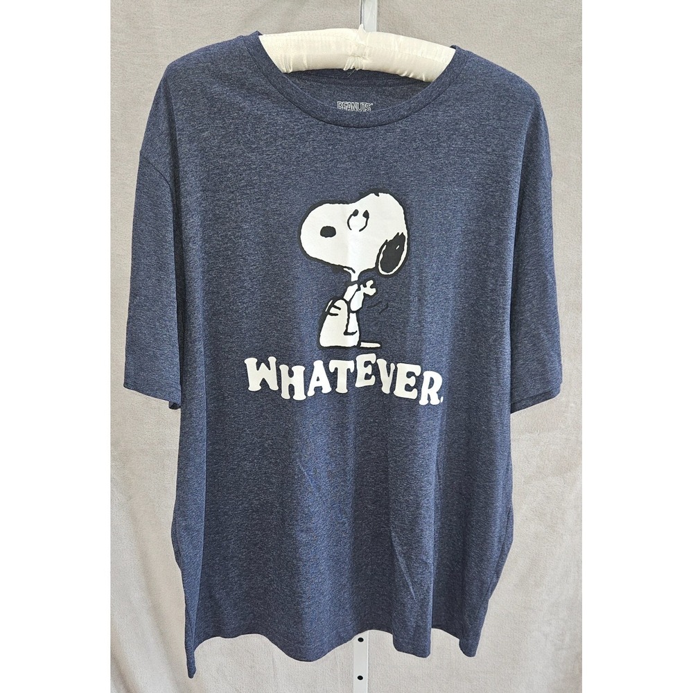 Peanuts Snoopy Whatever Graphic T-Shirt 2XB Big & Tall Heather Blue Licensed